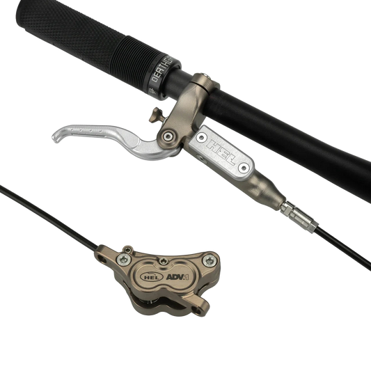 HEL ADVOCATE 4-PISTON HYDRAULIC DISC BRAKE SYSTEM - FORGED BRONZE & HYPER SILVER