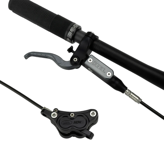 HEL ADVOCATE 4-PISTON HYDRAULIC DISC BRAKE SYSTEM - STEALTH BLACK & VAPOUR GREY