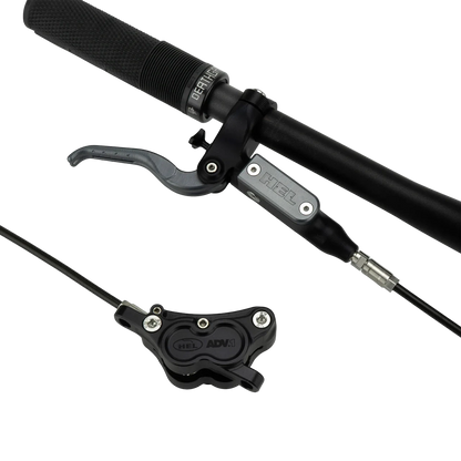 HEL ADVOCATE 4-PISTON HYDRAULIC DISC BRAKE SYSTEM - STEALTH BLACK & VAPOUR GREY